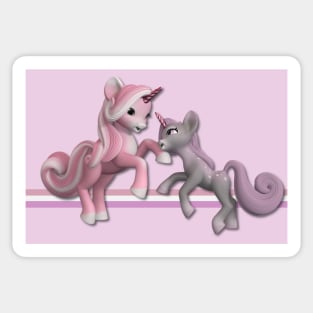 Pink Unicorn mom and Baby Sticker